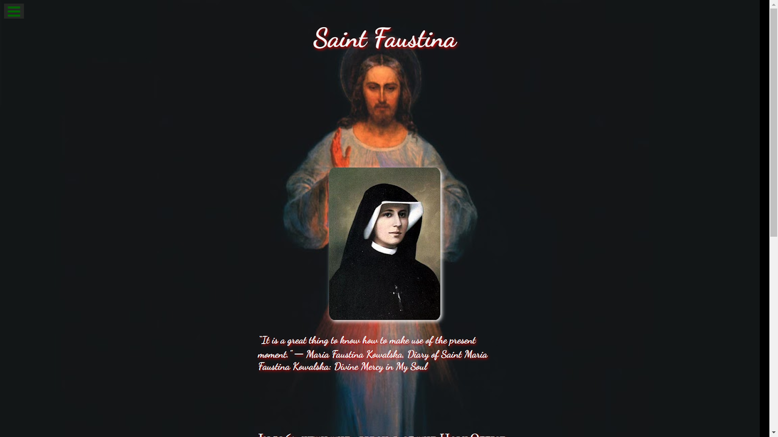 Project 1. Picture of Saint Faustina with a background image of Jesus with the inscription Jesus I Trust in you.
